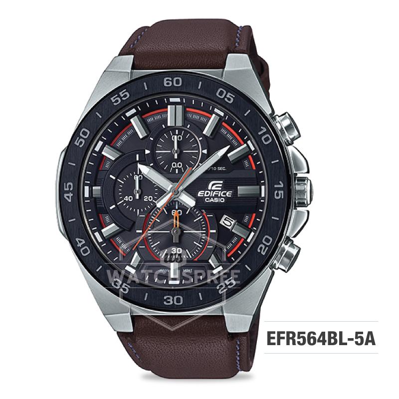 Casio Edifice Standard Chronograph Dark Brown Leather Strap Watch EFR564BL-5A EFR-564BL-5A Watchspree