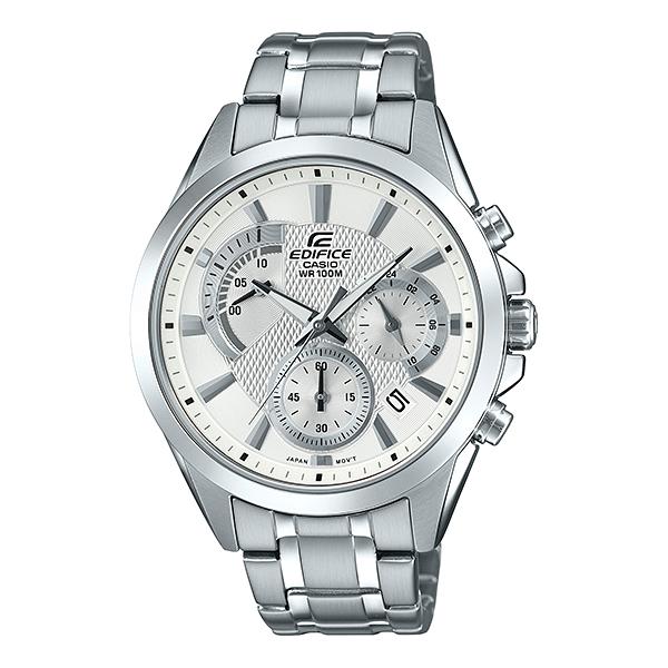 Casio Edifice Standard Chronograph Silver Stainless Steel Band Watch EFV580D-7A EFV-580D-7A Watchspree