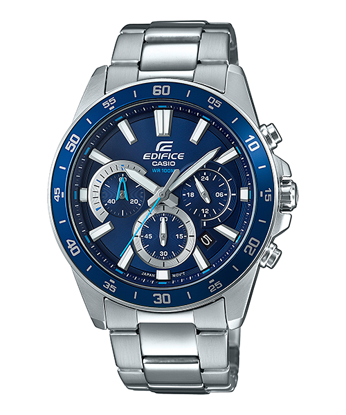 Casio Edifice Standard Chronograph Silver Stainless Steel Watch EFV570D-2A EFV-570D-2A Watchspree