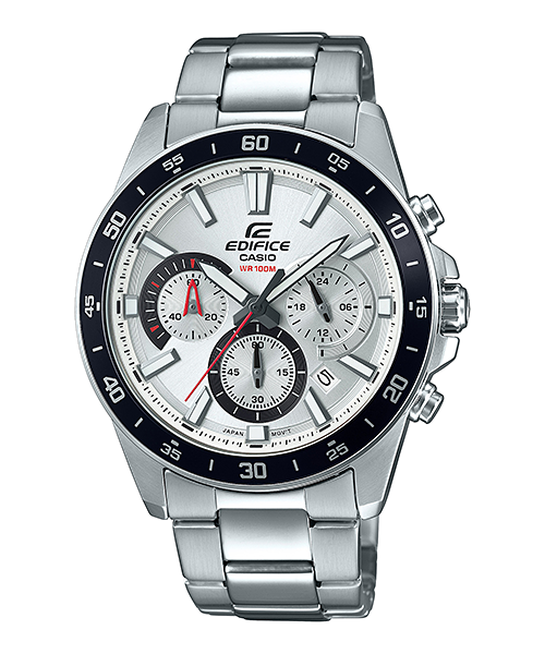 Casio Edifice Standard Chronograph Silver Stainless Steel Watch EFV570D-7A EFV-570D-7A Watchspree