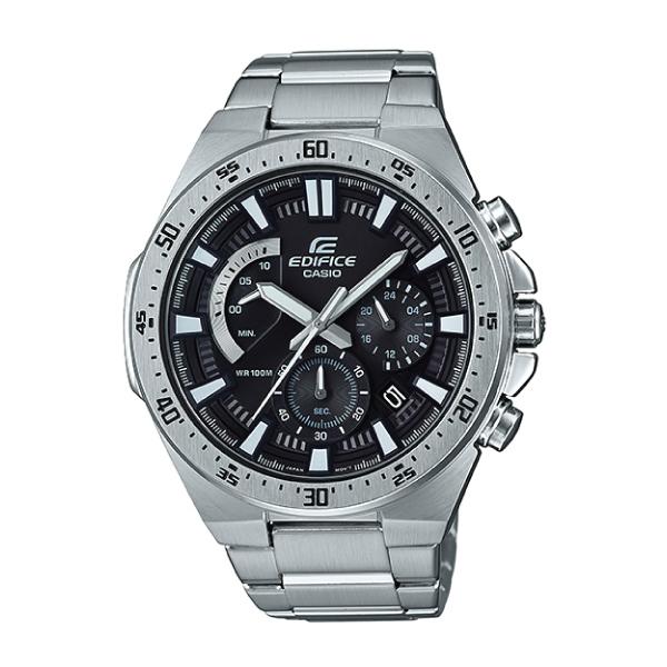 Casio Edifice Standard Chronograph Sporty Flat Bezel Design Silver Stainless Steel Band Watch EFR563D-1A EFR-563D-1A Watchspree