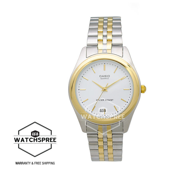 Casio Enticer Gent's Series Two tone Stainless Steel Band Watch MTP1129G-7A Watchspree