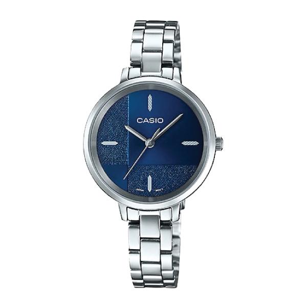 Casio Enticer Ladies' Silver Stainless Steel Band Watch LTPE152D-2E LTP-E152D-2E Watchspree