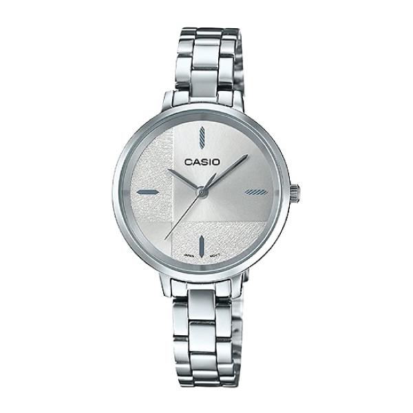 Casio Enticer Ladies' Silver Stainless Steel Band Watch LTPE152D-7E LTP-E152D-7E Watchspree