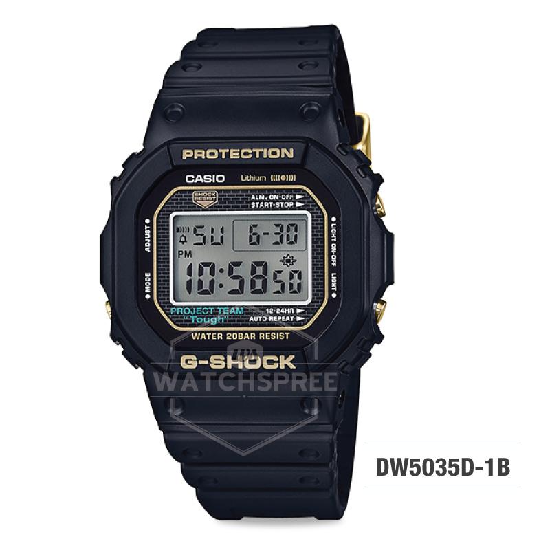 Casio G-Shock 35-year Anniversary Limited Model Black Resin Band Watch DW5035D-1B DW-5035D-1B Watchspree