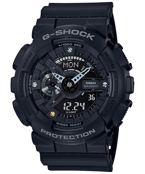 Casio G-Shock 35th Anniversary Diamond Index Black Resin Band Watch GA135DD-1A GA-135DD-1A Watchspree