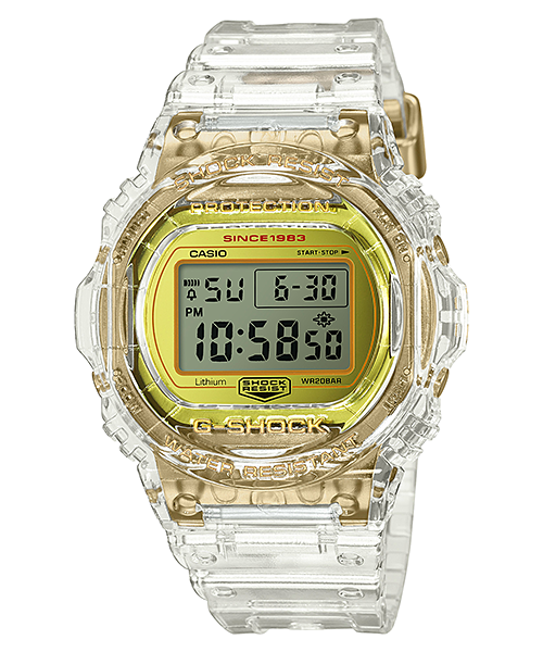 Casio G Shock 35th Anniversary Glacier Gold Series Clear Semi