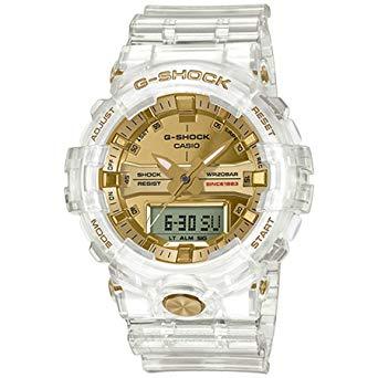 Casio G-Shock 35th Anniversary Glacier Gold Series Clear Semi-Transparent Resin Band Watch GA835E-7A GA-835E-7A Watchspree