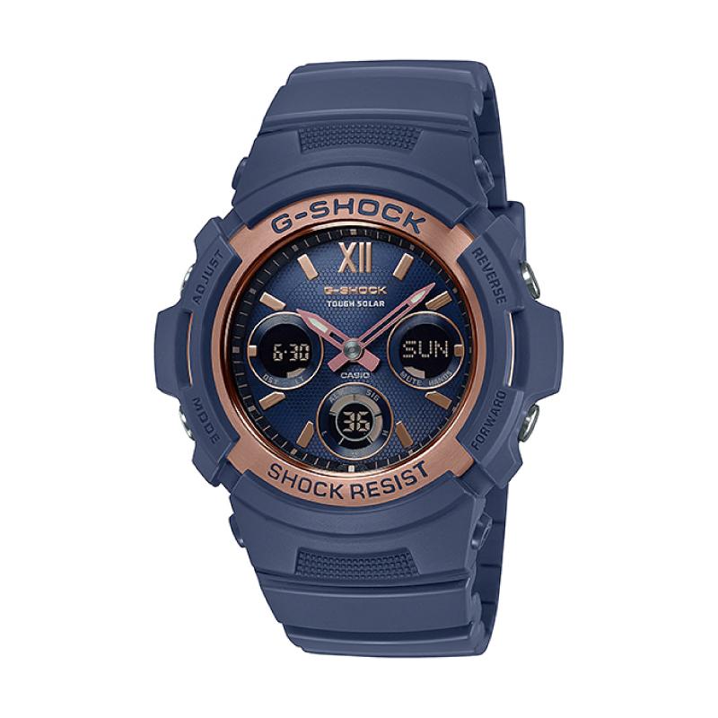 Casio G-Shock AWR-M100 Lineup Special Color Models Navy Blue Resin Band Watch AWRM100SNR-2A AWR-M100SNR-2A Watchspree