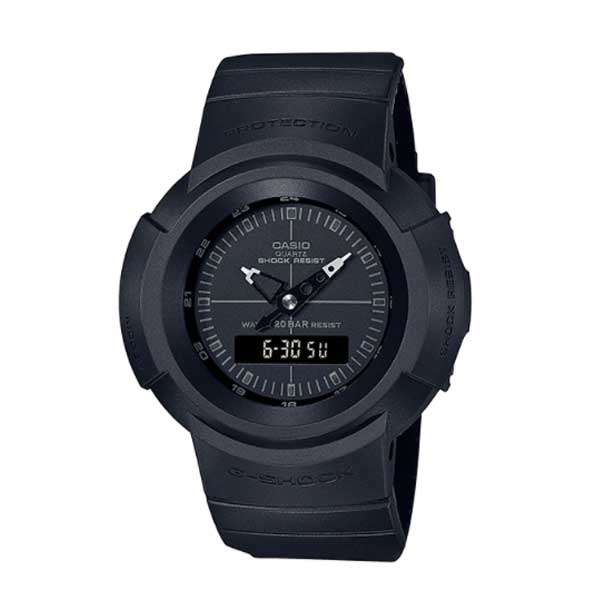 Casio G-Shock Analog-Digital Classic AW-500 Series Black Resin Strap Watch AW500BB-1E AW-500BB-1E Watchspree