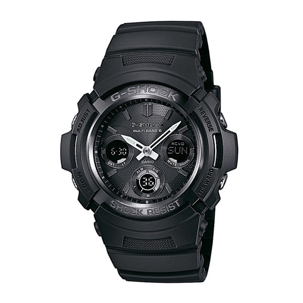 Casio G-Shock Analog-Digital Tough Solar MULTIBAND6 Black Resin Band Watch AWGM100B-1A AWG-M100B-1A Watchspree