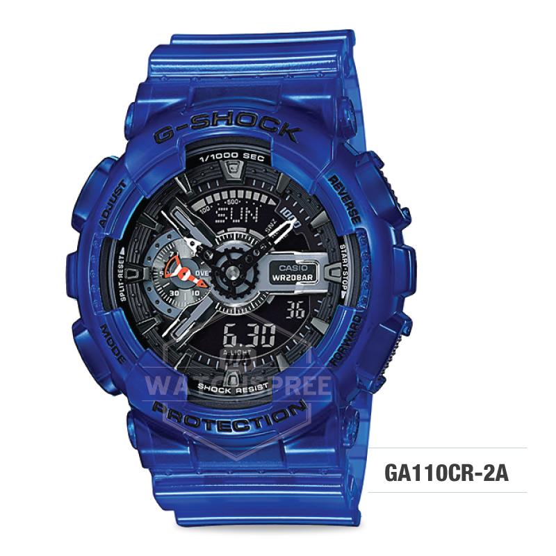 Casio G-Shock Aqua Planet Coral Reef Color Translucent Ocean Water Blue Resin Band Watch GA110CR-2A GA-110CR-2A Watchspree
