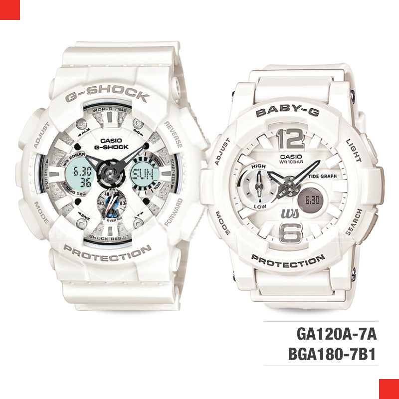 Casio G-Shock & Baby-G Couple Watch BGA180-7B1-GA120A-7A Watchspree