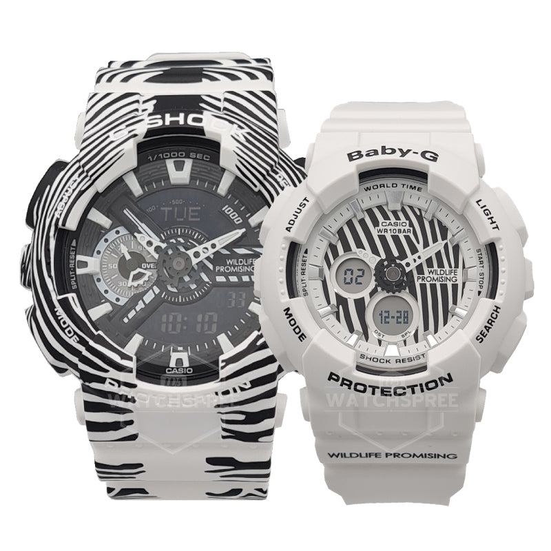 Casio G-Shock & Baby-G Wildlife Promising Collaboration Model Couple Watches BA120WLP-7A / GA110WLP-7A [Couple Watch Set] Watchspree