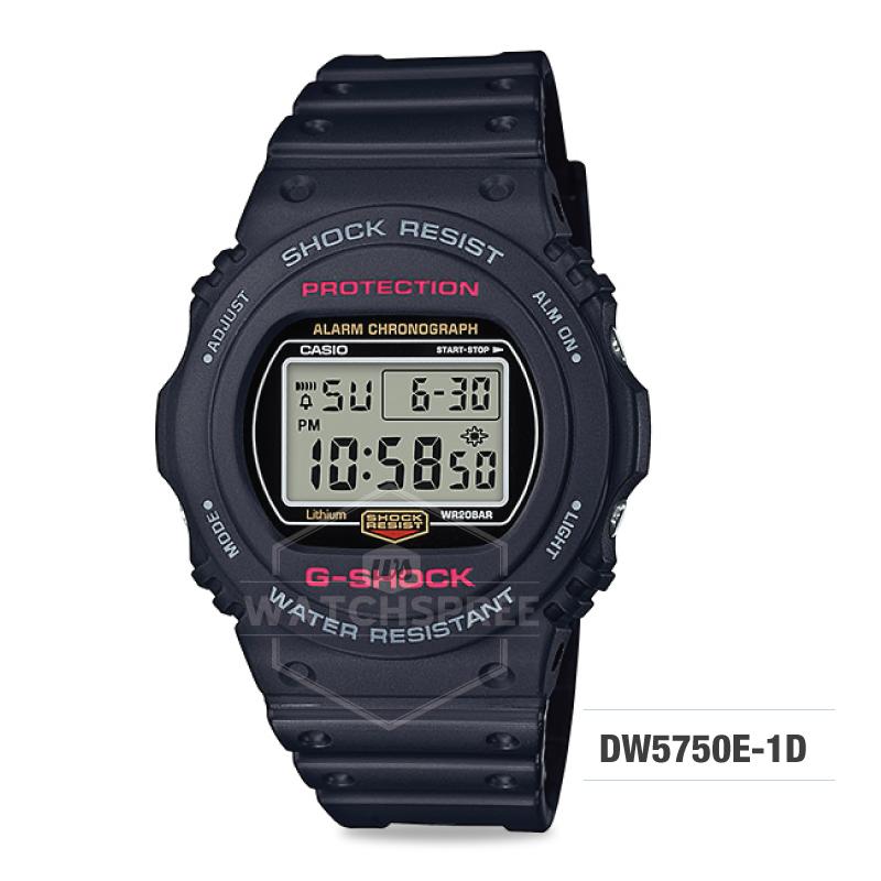 Casio G-Shock Back-to-original-basics theme Black Resin Band Watch DW5750E-1D DW-5750E-1D Watchspree
