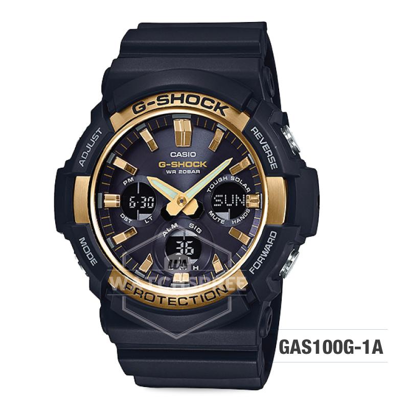 Casio G-Shock Big Case Tough Solar GAS-100 Black Resin Strap Watch GAS100G-1A Watchspree