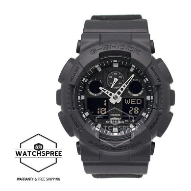 Casio G-Shock Black Cordura‚Äö√†√∂‚àö√°¬¨¬®‚àö√ú* Nylon Strap Watch GA100BBN-1A Watchspree