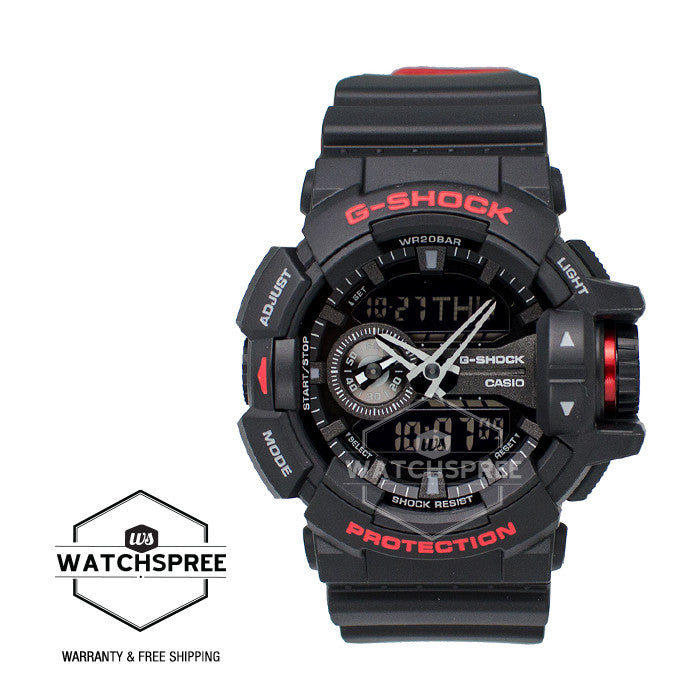 Casio G-Shock Black & Red Series Special Color Models Black Resin Watch GA400HR-1A Watchspree
