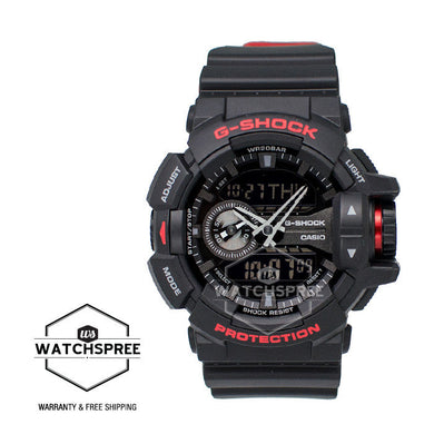 Casio G-Shock Black & Red Series Special Color Models Black Resin Watch GA400HR-1A Watchspree
