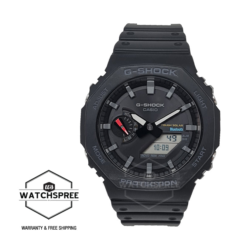 Casio G-Shock Carbon Core Guard Structure Bluetooth¨ Solar Powered GA-2100 Lineup Black Resin Band Watch GAB2100-1A GA-B2100-1A