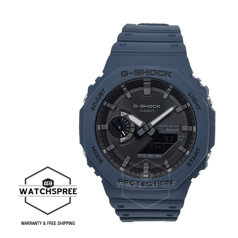Casio G-Shock Carbon Core Guard Structure Bluetooth¬¨¬®‚àö√ú Solar Powered GA-2100 Lineup Navy Blue Resin Band Watch GAB2100-2A GA-B2100-2A Watchspree