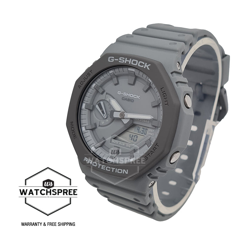 Casio G-Shock Carbon Core Guard Structure Earth Tone Color Series Grey Resin Band Watch GA2110ET-8A GA-2110ET-8A Watchspree