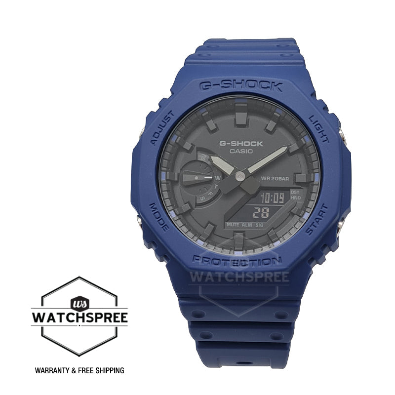Casio G-Shock Carbon Core Guard Structure Navy Blue Resin Band Watch GA2100-2A GA-2100-2A Watchspree
