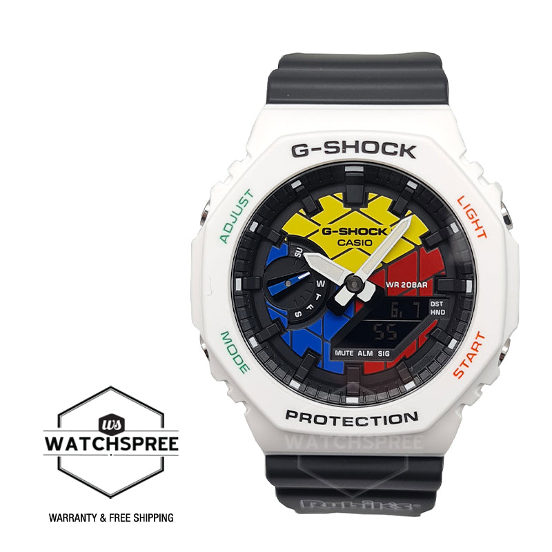 Casio G-Shock Carbon Core Guard Structure Rubik's Cube Collaboration Model Black Resin Band Watch GAE2100RC-1A GAE-2100RC-1A Watchspree