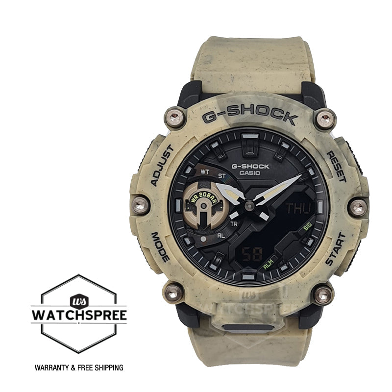Casio G-Shock Carbon Core Guard Structure Sand Resin Band Watch GA2200SL-5A GA-2200SL-5A Watchspree