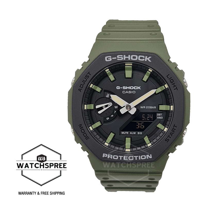Casio G-Shock Carbon Core Guard Structure Special Color Series Green Resin Band Watch GA2110SU-3A GA2-110SU-3A Watchspree
