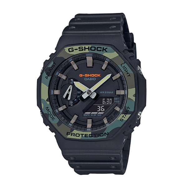 Casio G-Shock Carbon Core Guard Structure Special Colour Black Resin Band Watch GA2100SU-1A GA-2100SU-1A Watchspree