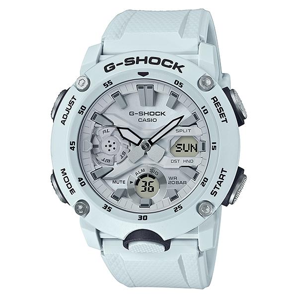 Casio G-Shock Carbon Core Guard Structure White Resin Band Watch GA2000S-7A GA-2000S-7A Watchspree
