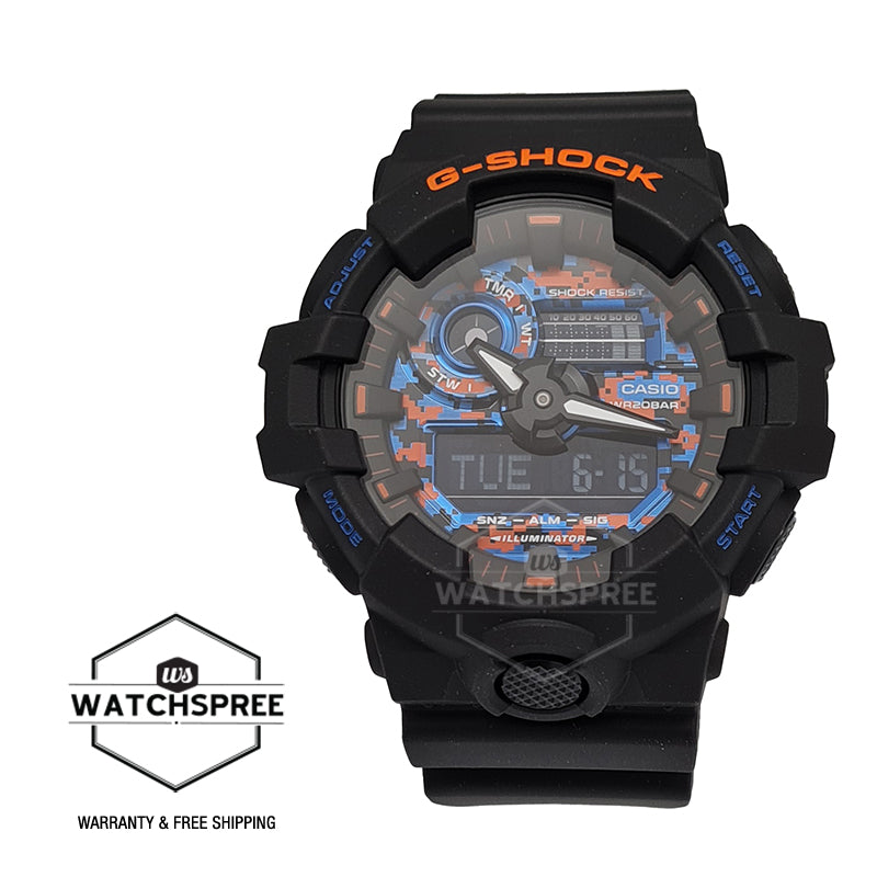 Casio G-Shock City Camouflage Series GA-700 Lineup Black Resin Band Watch GA700CT-1A GA-700CT-1A Watchspree