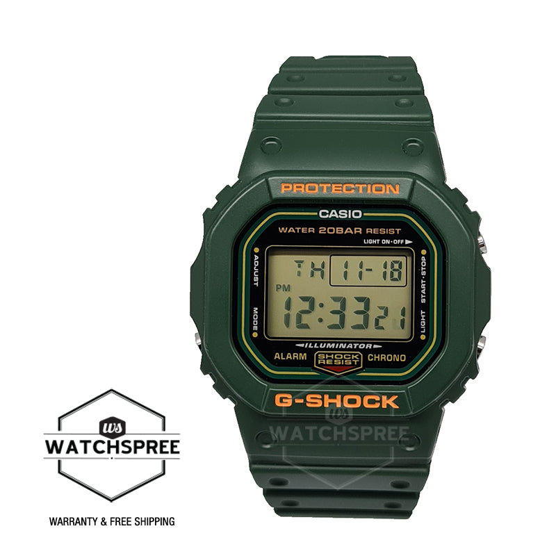 Casio G-Shock DW-5600 Lineup Green Resin Band Watch DW5600RB-3D DW-5600RB-3D DW-5600RB-3 Watchspree