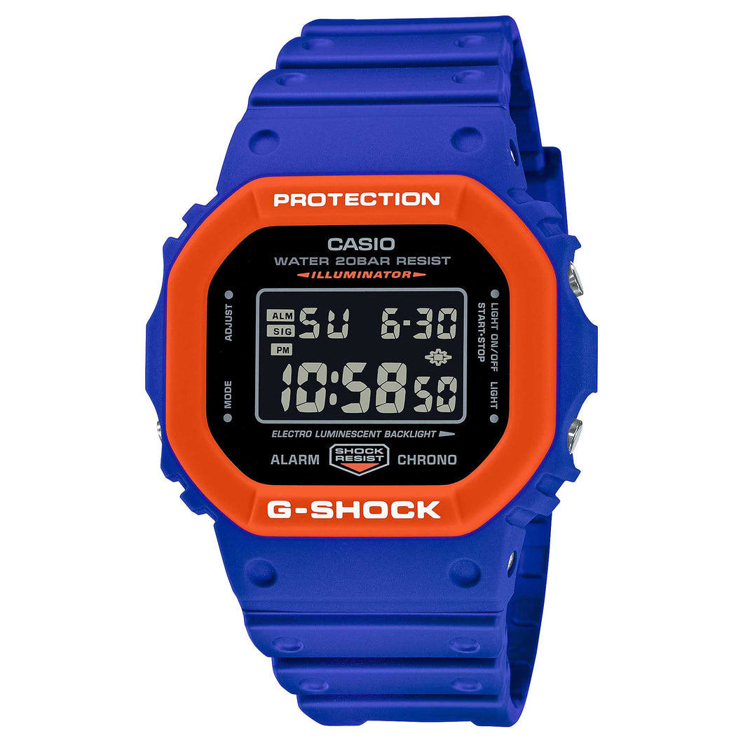 Casio G-Shock DW-5600 Lineup Popular Spirited Colours Blue Resin Band Watch DW5610SC-2D DW-5610SC-2D DW-5610SC-2 Watchspree