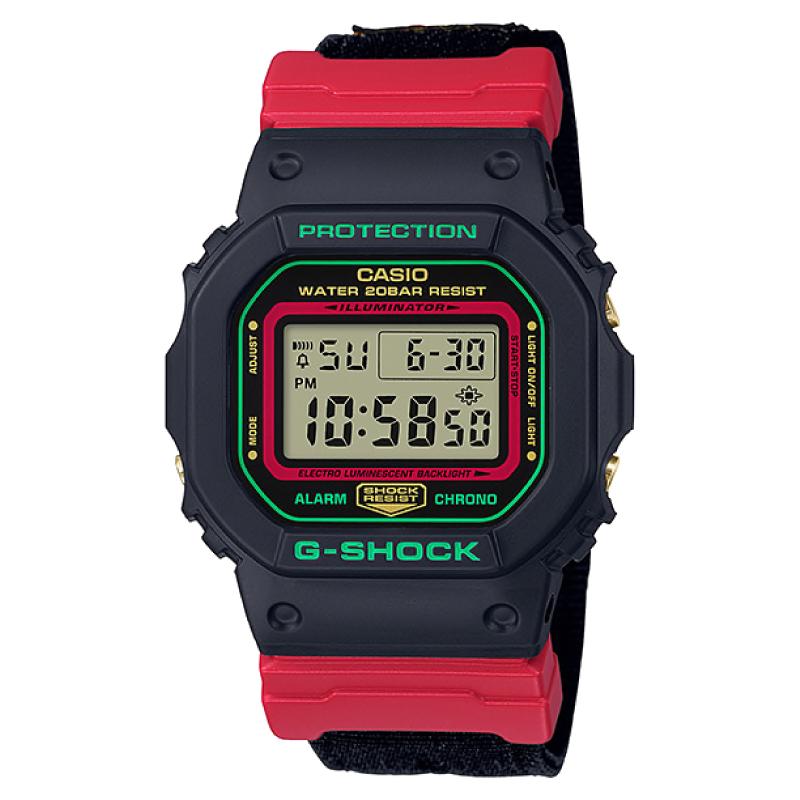 Casio G-Shock DW-5600 Lineup Special Color Models Black Cloth Band Watch DW5600THC-1D DW-5600THC-1D DW-5600THC-1 Watchspree
