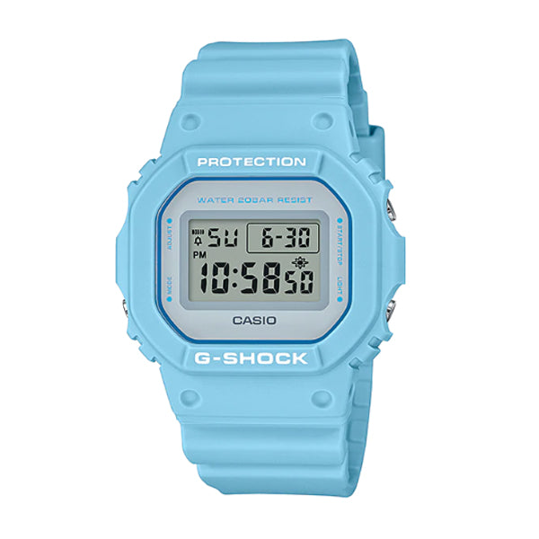 Casio G-Shock DW-5600 Lineup Special Color Models Pale Blue Resin Band Watch DW5600SC-2D DW-5600SC-2| Watchspree