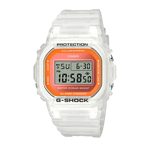 Casio G-Shock DW-5600 Lineup Special Colour Model White Semi-Transparent Resin Band Watch DW5600LS-7D DW-5600LS-7 Watchspree