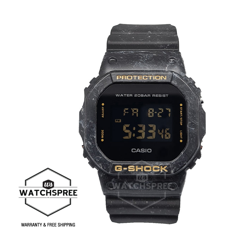 Casio G-Shock DW-5600 Lineup Summer Sea Motif Black Resin Band With Ocean Wave Pattern Watch DW5600WS-1D DW-5600WS-1D DW-5600WS-1 Watchspree