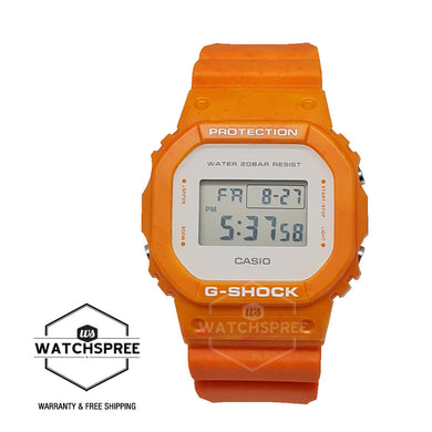 Casio G-Shock DW-5600 Lineup Summer Sea Motif Orange Resin Band With Ocean Wave Pattern Watch DW5600WS-4D DW-5600WS-4D DW-5600WS-4 Watchspree