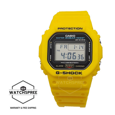 Casio G-Shock DW-5600 Lineup Yellow Resin Band Watch DW5600REC-9D DW-5600REC-9D DW-5600REC-9 Watchspree
