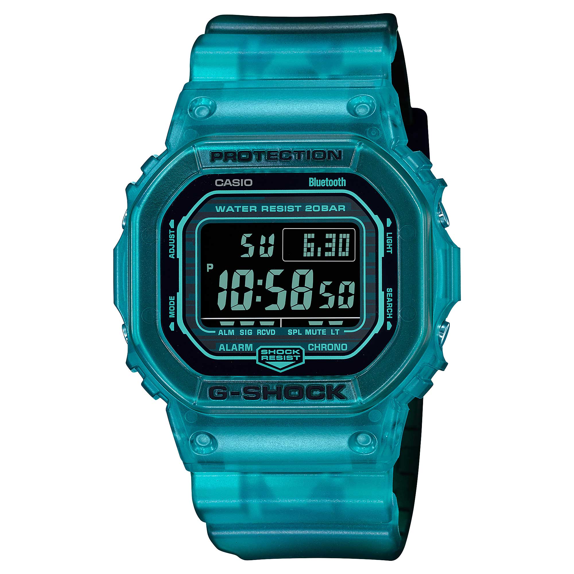 Casio G-Shock DW-B5600 Series Bluetooth®  Blue Translucent Gradated Resin Band Watch DWB5600G-2D DW-B5600G-2D DW-B5600G-2 Watchspree