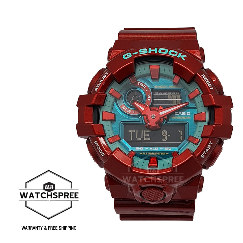 Casio G-Shock Far East Pop Series GA-700 Lineup Red Resin Band Watch GA700DBR-4A GA-700DBR-4A Watchspree