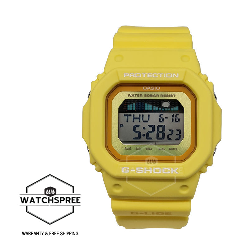 Casio G-Shock G-LIDE Lineup Yellow Resin Band Watch GLX5600RT-9D GLX-5600RT-9D GLX-5600RT-9 Watchspree
