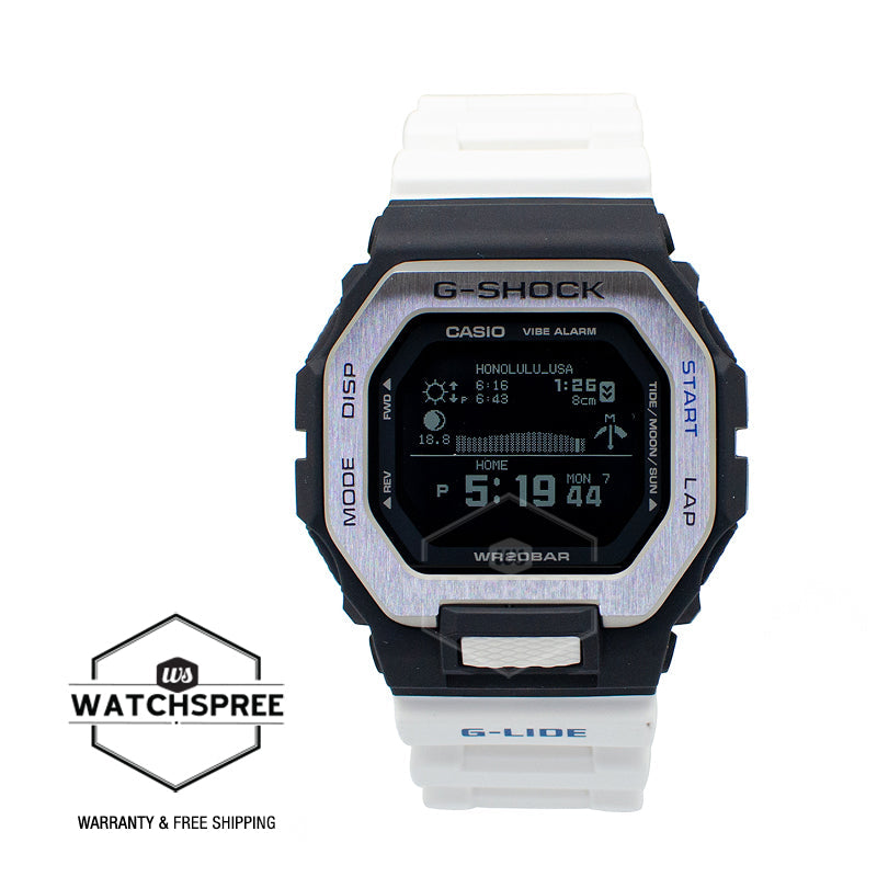 Casio G-Shock G-LIDE lineup White Resin Band Watch GBX100-7D GBX-100-7 Watchspree