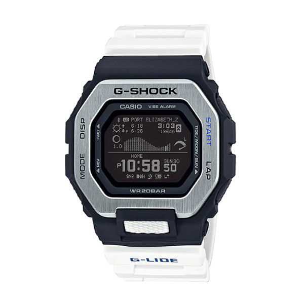 Casio G-Shock G-LIDE lineup White Resin Band Watch GBX100-7D GBX-100-7 Watchspree