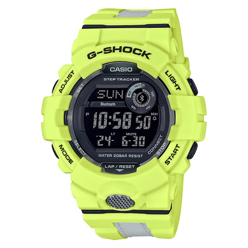Casio G-Shock G-SQUAD Bluetooth‚Äö√†√∂‚àö√°¬¨¬®¬¨√Ü GBD-800 Series Yellow Resin Band Watch GBD800LU-9D GBD-800LU-9D GBD-800LU-9 Watchspree