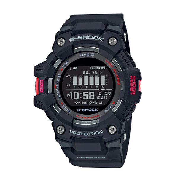 Casio G-Shock G-SQUAD Bluetooth¨ Black Resin Band Watch GBD100-1D GBD-100-1