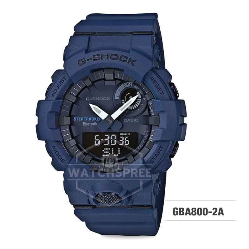 Casio G-Shock G-SQUAD Bluetooth¨ Urban Sports Themed Navy Blue Resin Band Watch GBA800-2A GBA-800-2A