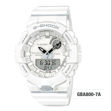 Casio G-Shock G-SQUAD Bluetooth¨ Urban Sports Themed White Resin Band Watch GBA800-7A GBA-800-7A